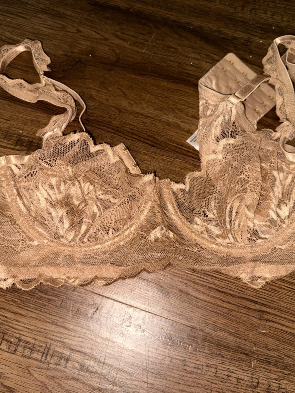Fashion Nova Lace Balconette Bra - Nude Blush